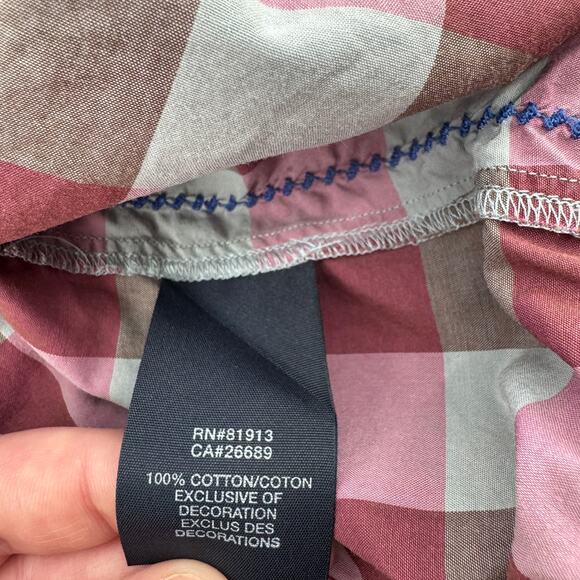 Robert Graham The Freshly Laundered Button Up Red Long Sleeve Shirt-Mens Large - Picture 8 of 8